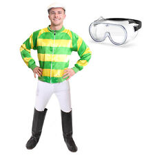 MEN'S HORSE RIDER JOCKEY COSTUME RACING FANCY DRESS GREEN YELLOW PURPLE RED