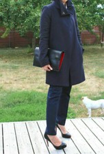 RARE ZARA COAT NAVY BLUE