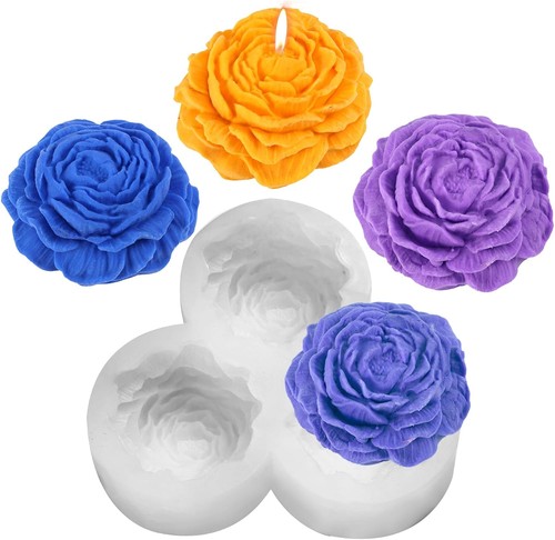 Peony candle mold white - peony,