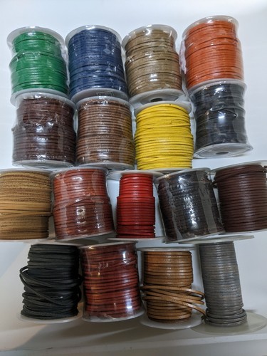 Real square leather cord - square,