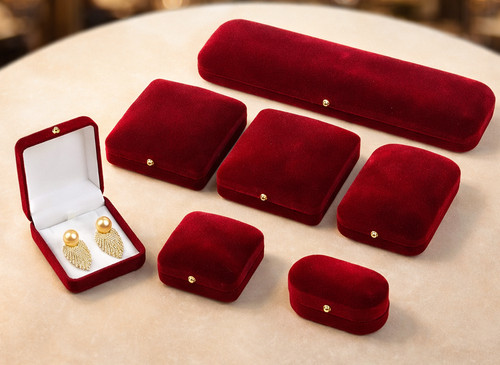 Velvet necklace box pendant - velvet,
