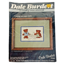 New Dale Burdett TEDDY BEAR Cross Stitch Kit CK 166 Cutting Out Paper Dolls 1985