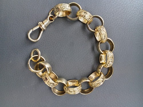 9ct gold belcher bracelet - gold,