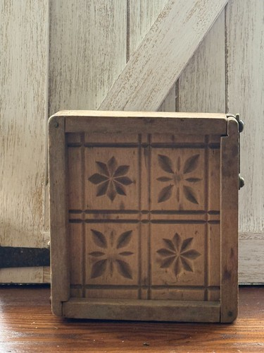 Antique wooden butter mold - wooden,
