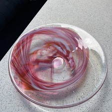 Kosta Boda Red Pink Swirl