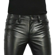 Men's PU Leather Pants Slim