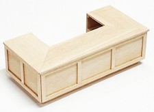 Dolls House Wooden Bar Natural Finish U Shaped Counter Shop L  1:12 Scale tumdee