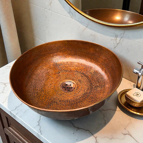 Hammered copper sink - sink, –