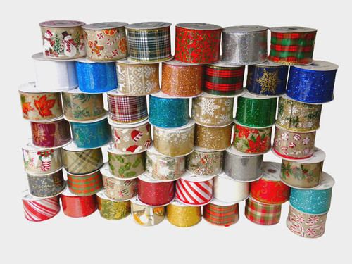 Christmas wired edge ribbon - ribbon,