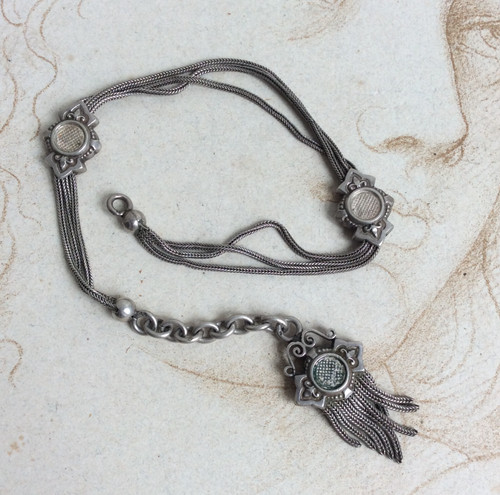 19th century silver chatelaine - century,