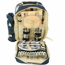 4 Persons Picnic Backpack with Cooler Bag+Insulated bottle Holder Tableware UK