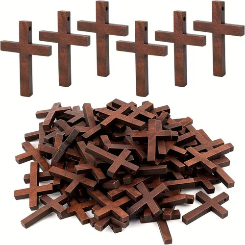 Wooden cross craft - wooden, natural