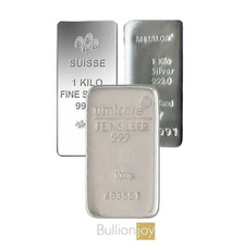 1 Kilo Silver Bar 999 Fine Silver Pure Silver Bullion Bar Brand New Best Value