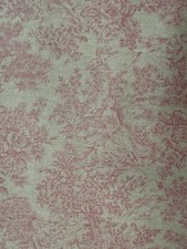 Petite Toile Fabric Linen Pink Beige Curtain Blind Upholstery 280cm wide