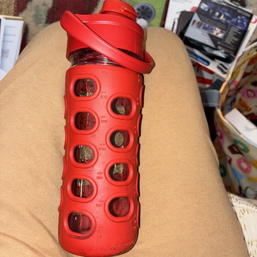 Lifefactory red glass water - red,