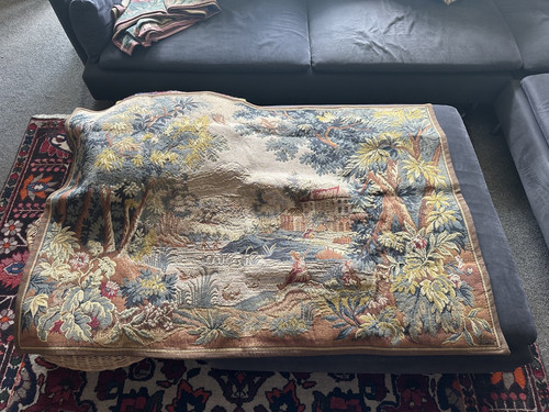 Vintage french tapestry large - french,