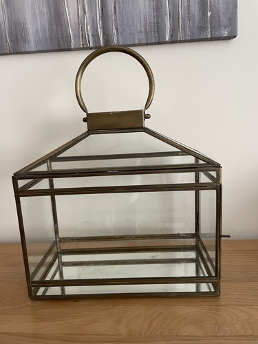 Large vintage brass - &, glass