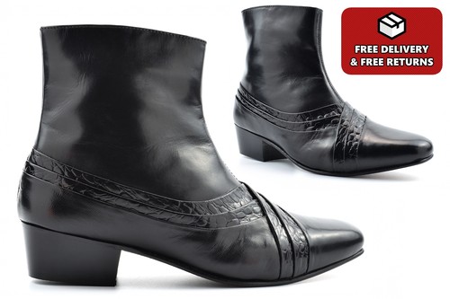 Mens cuban heel boots - heel,