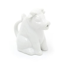 White Porcelain Cow Creamer Jug | Mini Milk Jug Miniature Cream Serving Jug
