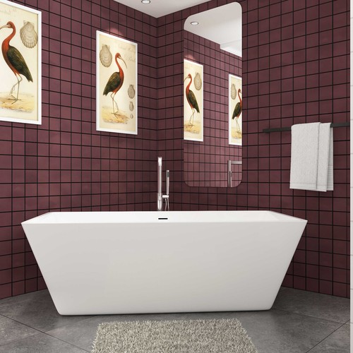 White acrylic bathtub high - white,