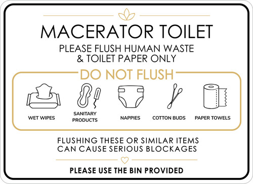 Macerator toilet warning - toilet,