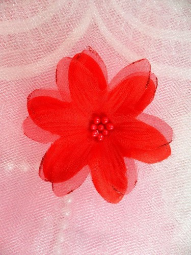 Organza flower applique - organza, 3d