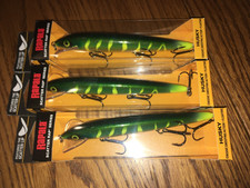 RAPALA SCATTER RAP HUSKY 13's---3 HULK COLORED FISHING LUREs