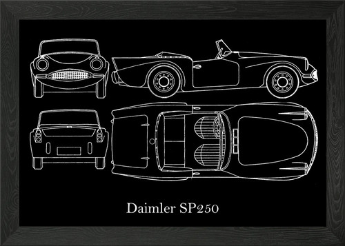 Daimler sp250 blueprint framed - sp250,
