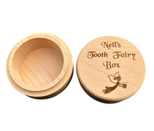 Personalised Tooth Fairy Box First Tooth Keepsake Wooden Trinket 1st Tooth Gift