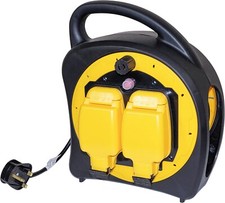 Outdoor Extension Lead Reel 25m 20m Weather Proof IP54 Thermal Cut out 2 Socket