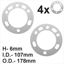 4x 6MM ALLOY WHEEL SPACERS