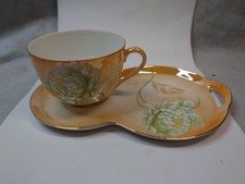 Vintage Tennis Set Victoria China Czechoslovakia Lustre Cup And Saucer