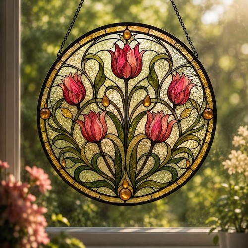 Stained glass tulip - stained,