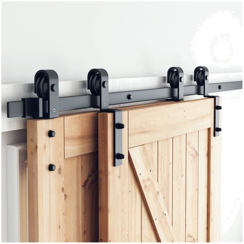 Black sliding double barn door - double,