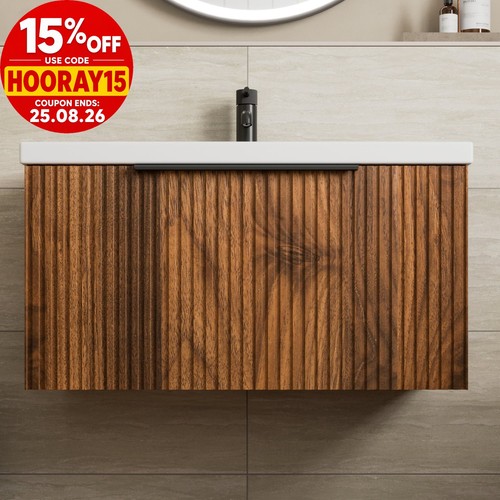 Fluted 800mm bathroom vanity - bathroom,