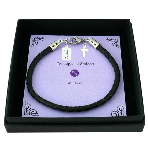 Engraved leather bracelet - leather,