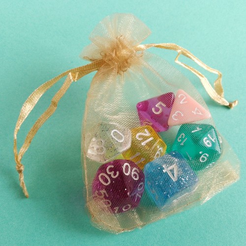 D20 dice set and - bag, forbidden