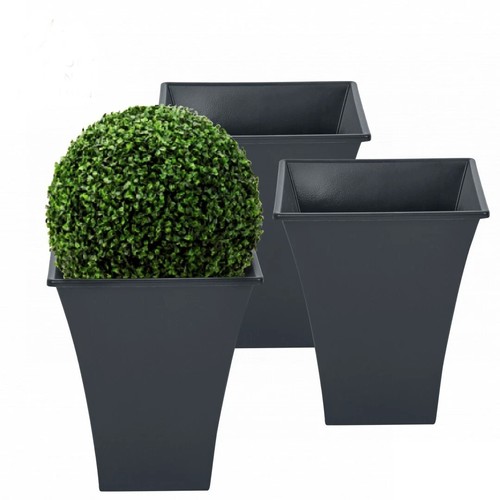 Slate grey plant pots - 3,