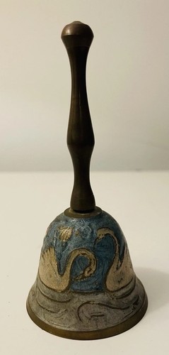 Indian brass cloisonné swan - brass,