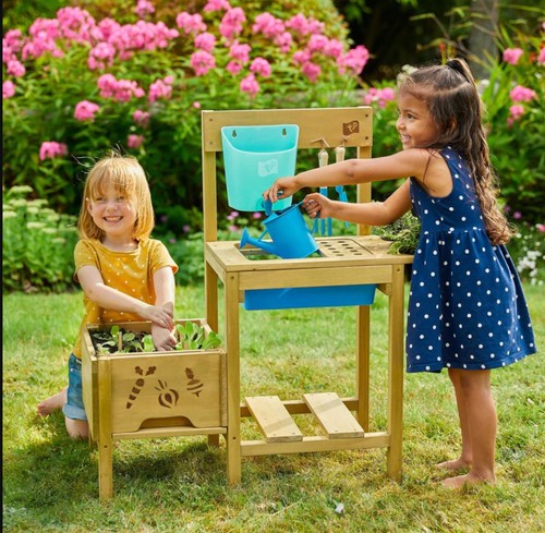 Wooden potting bench oak - potting,