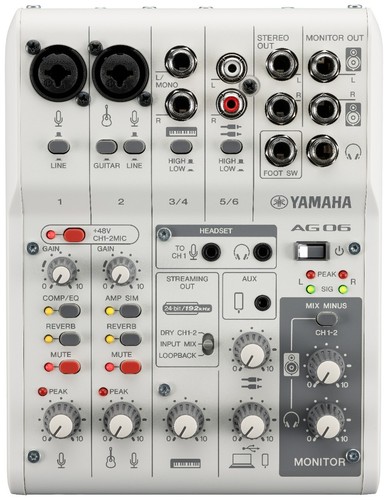 Yamaha ag06mk2 white - ag06mk2,