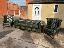 Antique green leather