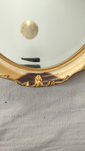 Old oval mirror with bevelled - mirror,