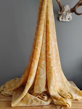 Vintage Sari Silk Large Remnant Lightweight Nylon Yellow Ochre Gold 110cm X 3m