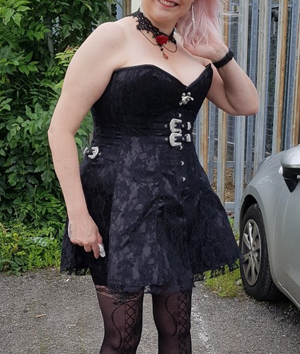 Lace gothic corset - gothic, dres