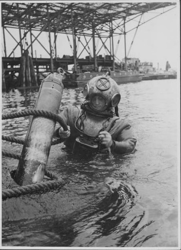 German naval soldier anchoring