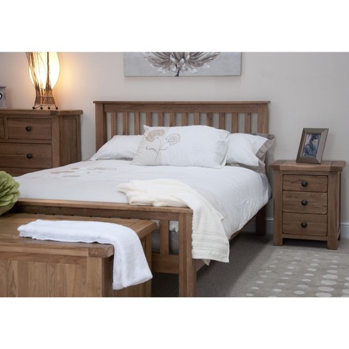 Solid oak double - double, bed