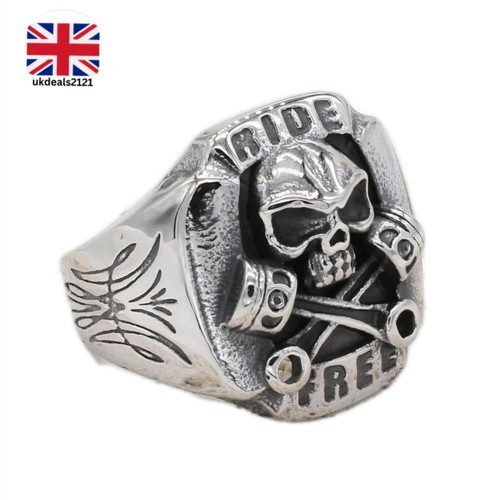 Men skull signet ring - men's,