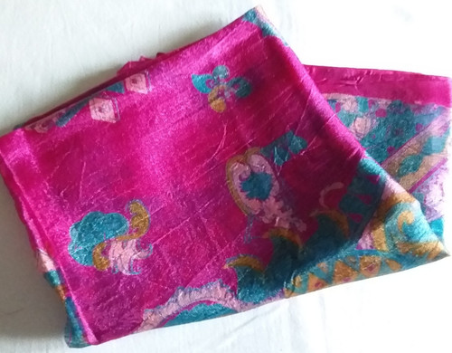 Crepe sari silk remnant - sari,