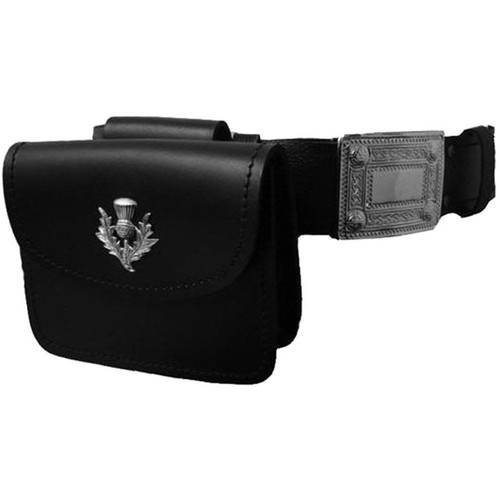 Black kilt belt pouch with - belt,
